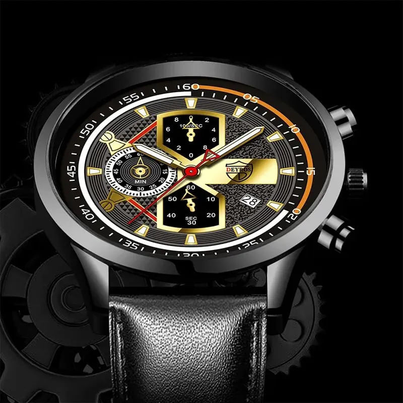 Market - Cadouri - Cadouri personalizate - Set cadou cu ceas barbatesc Deyros ZH11769SODV si trei bratari elegante - Infinity.ro