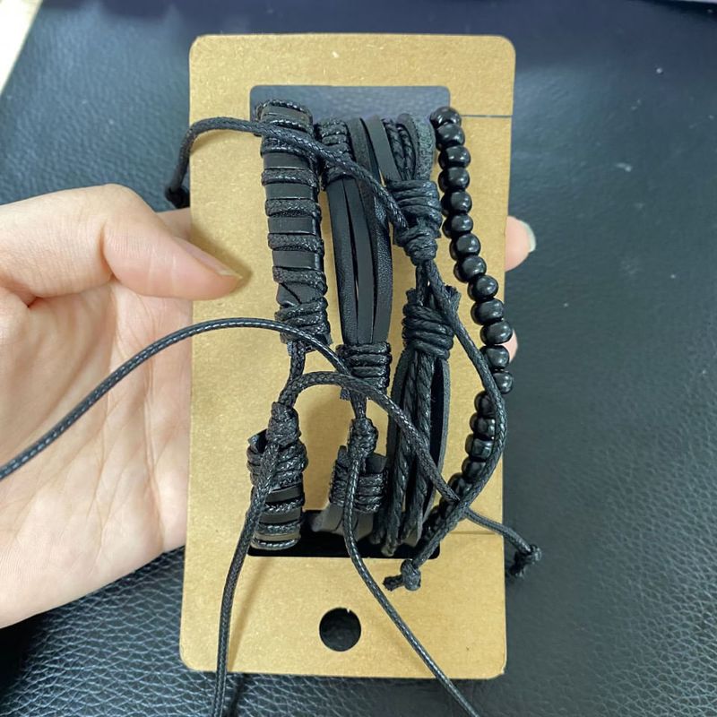 Market - Cadouri - Cadouri personalizate - Set cadou cu ceas barbatesc Shaarms maro si patru bratari elegante - Infinity.ro