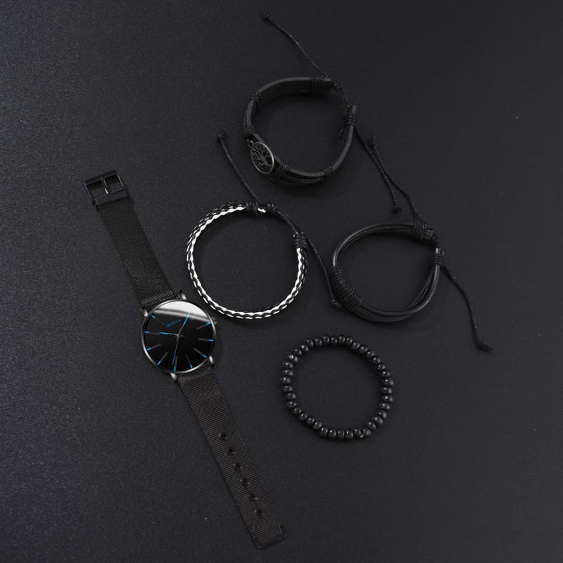 Market - Cadouri - Cadouri personalizate - Set cadou cu ceas barbatesc Geneva XR4451 si patru bratari elegante - Infinity.ro