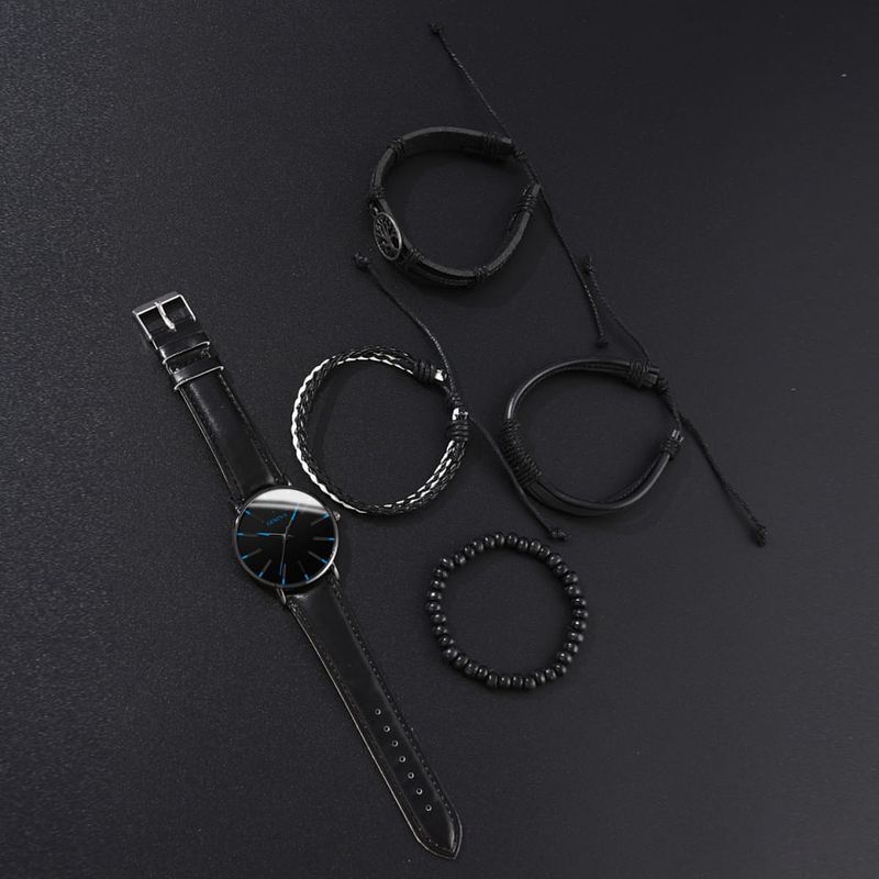 Market - Cadouri - Cadouri personalizate - Set cadou cu ceas barbatesc Geneva XR4451 si patru bratari elegante - Infinity.ro