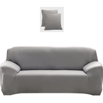 Casa si Gradina - Textile si covoare - Huse pentru mobilier - Husa elastica pentru canapea cu 2 locuri si doua huse pentru perna, antiderapanta, 140-180 cm, gri - Infinity.ro