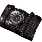 Market - Cadouri - Cadouri personalizate - Set cadou cu ceas barbatesc Shaarms 8171 si trei bratari elegante - Infinity.ro