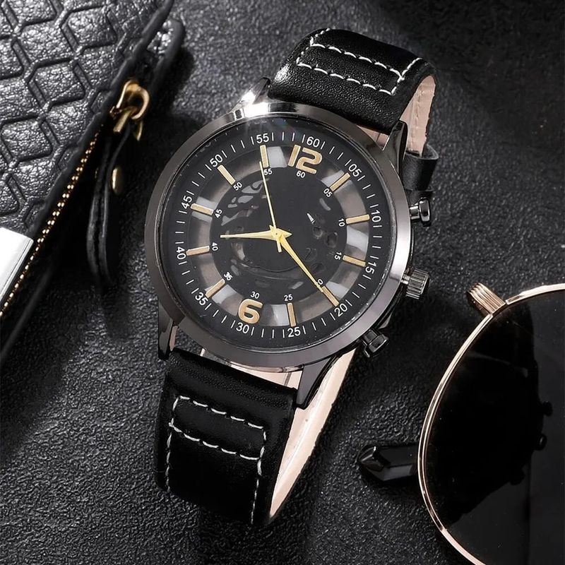 Market - Cadouri - Cadouri personalizate - Set cadou cu ceas barbatesc Shaarms 8171 si trei bratari elegante - Infinity.ro