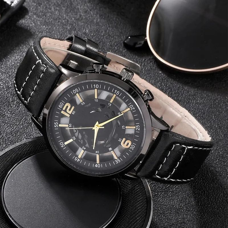 Market - Cadouri - Cadouri personalizate - Set cadou cu ceas barbatesc Shaarms 8171 si trei bratari elegante - Infinity.ro