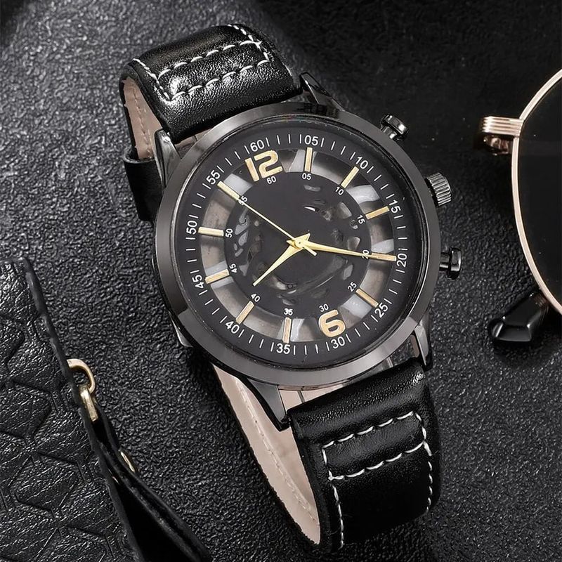 Market - Cadouri - Cadouri personalizate - Set cadou cu ceas barbatesc Shaarms 8171 si trei bratari elegante - Infinity.ro