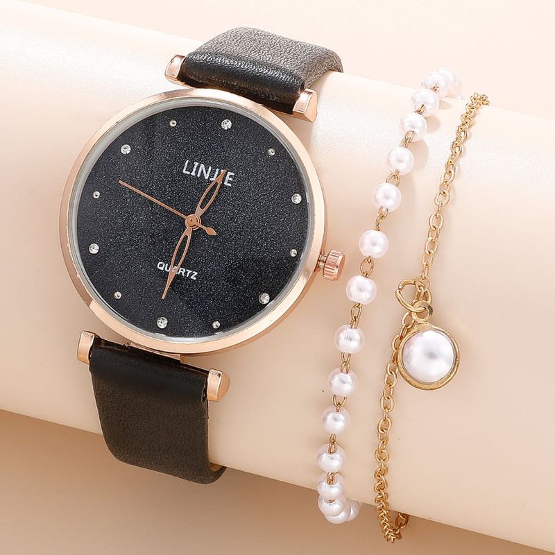 Market - Cadouri - Cadouri personalizate - Set cadou cu ceas de dama Linjie LIN-BL si bratara clasica - Infinity.ro