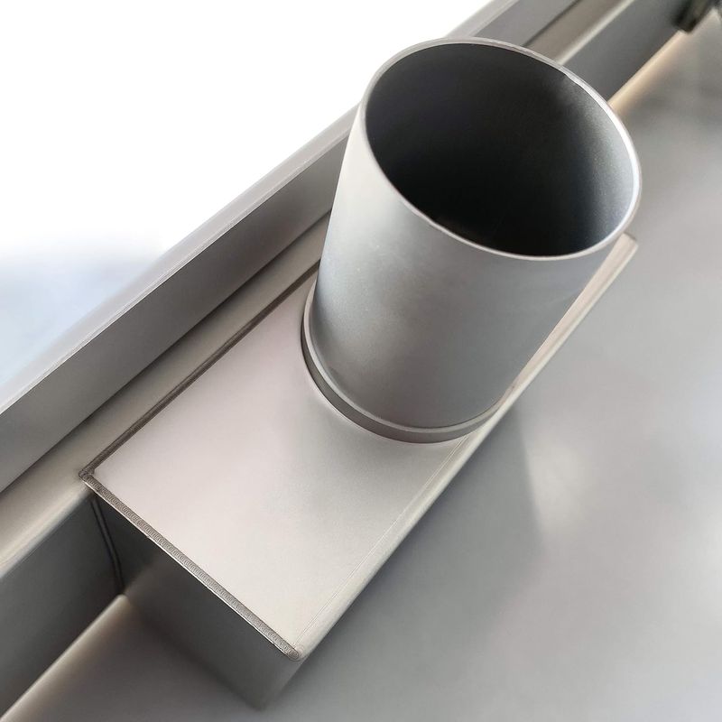 Casa si Gradina - Constructii - Materiale constructii - Sisteme de scurgere - Rigola pentru scurgere dus, otel inoxidabil, cu perforaje dreptunghiulare, 80cm, gri - Infinity.ro