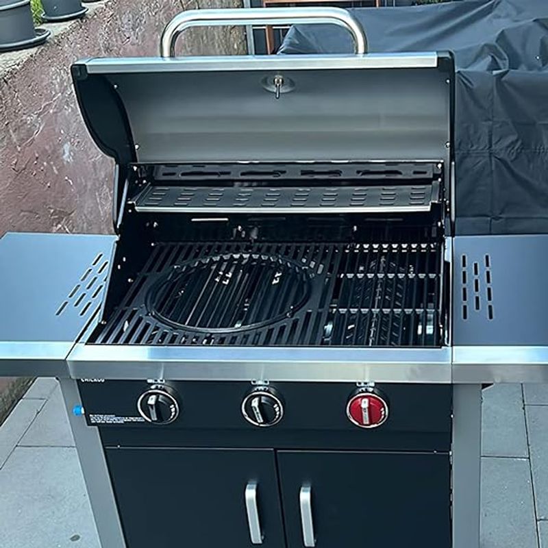 Casa si Gradina - Gradina si terasa - Gratare si accesorii - Gratare de gradina - Gratar gril din fonta, cu element rotund detasabil pentru Enders Chicago 3, Chicago Next 3 Burner, 58.5X41.2cm - Infinity.ro