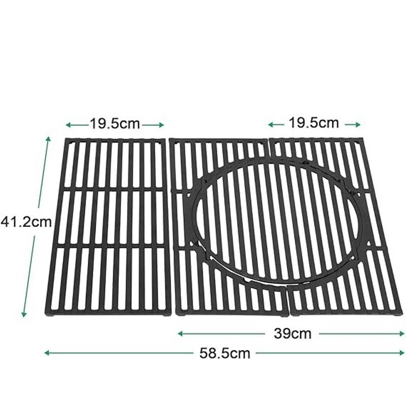 Casa si Gradina - Gradina si terasa - Gratare si accesorii - Gratare de gradina - Gratar gril din fonta, cu element rotund detasabil pentru Enders Chicago 3, Chicago Next 3 Burner, 58.5X41.2cm - Infinity.ro