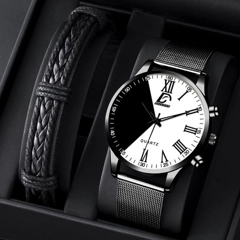 Market - Cadouri - Cadouri personalizate - Set cadou cu ceas barbatesc Dijanes si o bratara - Infinity.ro