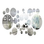 Casa si Gradina - Decoratiuni - Oglinzi - Set 32 Oglinzi din Sticla Acrilica, model rotund, rezistent la apa, Pentru Acasa Camera de zi - Infinity.ro