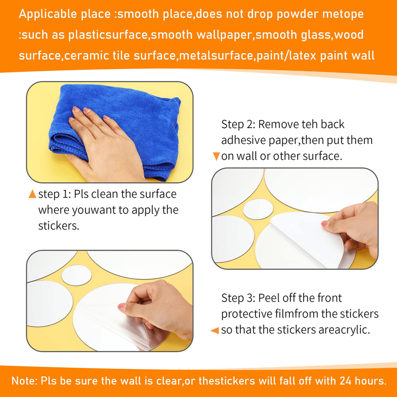 Casa si Gradina - Decoratiuni - Oglinzi - Set 32 Oglinzi din Sticla Acrilica, model rotund, rezistent la apa, Pentru Acasa Camera de zi - Infinity.ro