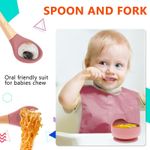 Jucarii, Copii si Bebe - Hrana si alaptare - Biberoane, suzete si accesorii hranire - Articole hranire bebelusi - Set hranire bebe din silicon, 1 baveta, 1 farfurie compartimentata, 1 bol cu ventuza, lingurita si furculita, cana - Infinity.ro