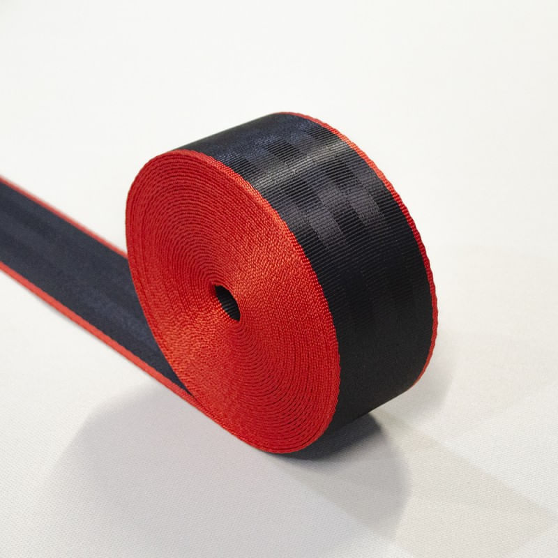 Auto si Moto - Reparatii si depanare - Scule auto - Scule si truse auto - Banda centura de siguranta TUNING, culoare Negru-Rosu, latime 46 mm, pret/m liniar - Infinity.ro