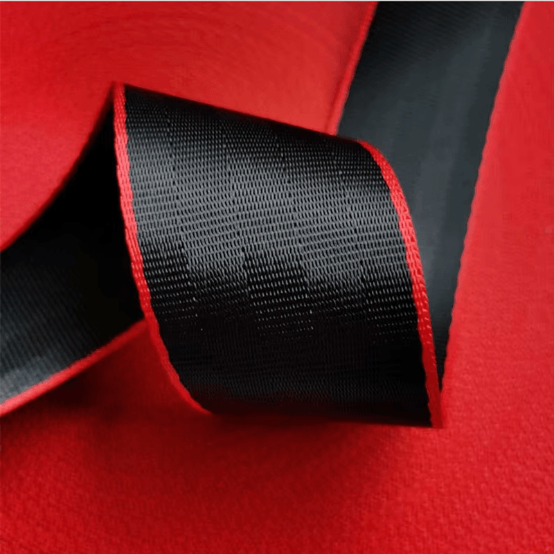 Auto si Moto - Reparatii si depanare - Scule auto - Scule si truse auto - Banda centura de siguranta TUNING, culoare Negru-Rosu, latime 46 mm, pret/m liniar - Infinity.ro
