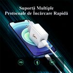 Laptop, Telefoane si Tablete - Telefoane mobile si accesorii - Accesorii Telefoane - Incarcatoare telefoane - Incarcator FastCharge USB-C, 20W, inclus cablu Lightning 1m, compatibil cu iPhone 11, 12, 13, 14 Pro/ProMax - Infinity.ro