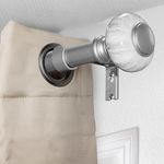 Casa si Gradina - Textile si covoare - Perdele si draperii - Accesorii perdele si draperii - Galerie metalica, reglabila, 182-365 cm, pentru perdele/draperii, cu suporturi de fixare, imitatie marmura, Argintiu - Infinity.ro