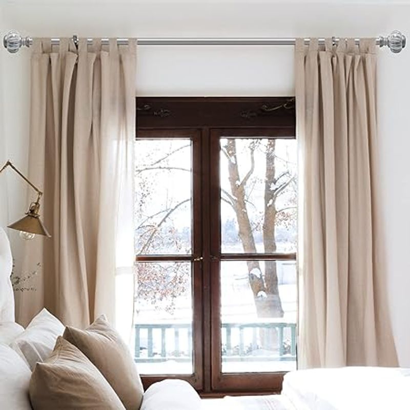 Casa si Gradina - Textile si covoare - Perdele si draperii - Accesorii perdele si draperii - Galerie metalica, reglabila, 182-365 cm, pentru perdele/draperii, cu suporturi de fixare, imitatie marmura, Argintiu - Infinity.ro