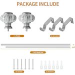 Casa si Gradina - Textile si covoare - Perdele si draperii - Accesorii perdele si draperii - Galerie metalica, reglabila, 182-365 cm, pentru perdele/draperii, cu suporturi de fixare, imitatie marmura, Argintiu - Infinity.ro