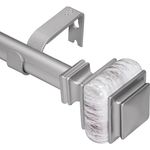 Casa si Gradina - Textile si covoare - Perdele si draperii - Accesorii perdele si draperii - Galerie metalica, reglabila, 91-182 cm, pentru perdele/draperii, cu suporturi de fixare, imitatie marmura, Argintiu - Infinity.ro