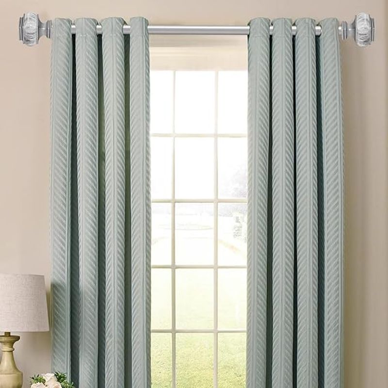 Casa si Gradina - Textile si covoare - Perdele si draperii - Accesorii perdele si draperii - Galerie metalica, reglabila, 91-182 cm, pentru perdele/draperii, cu suporturi de fixare, imitatie marmura, Argintiu - Infinity.ro