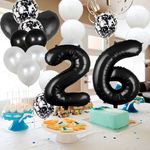 Casa si Gradina - Decoratiuni - Decoratiuni petrecere - Baloane - Set 25 baloane pentru ziua de nastere/aniversare, balon mare 26 ani, 101cm, negru - Infinity.ro