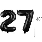 Casa si Gradina - Decoratiuni - Decoratiuni petrecere - Baloane - Set 25 baloane pentru ziua de nastere/aniversare, balon mare 27 ani, 101cm, negru - Infinity.ro