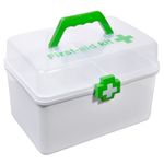 Casa si Gradina - Decoratiuni - Decoratiuni de sezon - Cutie medicamente, first aid kit, plastic, dimensiuni 28 x 15 x 16 cm, alba cu verde - Infinity.ro