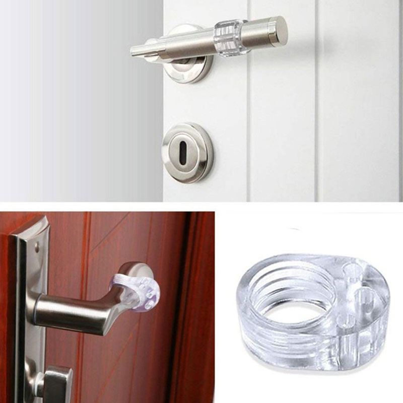 Casa si Gradina - Constructii - Usi interior, exterior si garaj - Accesorii usi - Inele protectie usa, transparent, set 2 bucati, pvc - Infinity.ro