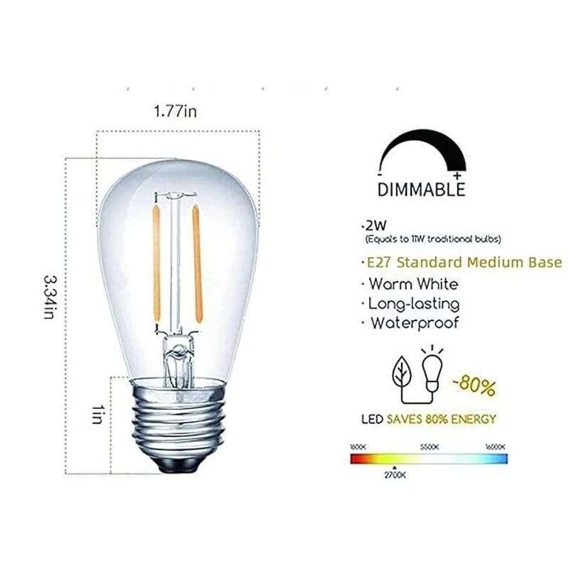 Casa si Gradina - Decoratiuni - Decoratiuni petrecere - Bannere si ghirlande decorative - Ghirlanda luminoasa LED, 15m, 15 becuri, pentru interior/exterior, impermeabila IP65, 2700K, alb cald - Infinity.ro