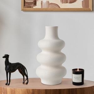 Vaza decorativa ceramica, stil boho, design abastract, 25 cm, potrivita pentru flori cu tulpina lunga, si crengute