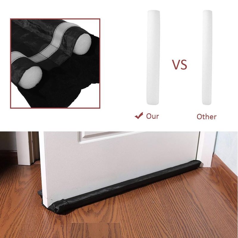 Casa si Gradina - Constructii - Usi interior, exterior si garaj - Accesorii usi - Protectie usa, anti curent, dubla, culoare neagra, lungime 95cm, material spuma poliester elastan - Infinity.ro