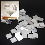 Casa si Gradina - Decoratiuni - Oglinzi - Set 100 Oglinzi Acrilice Decorative in Forma de Patrat, pentru Decorarea Peretilor, 2 x 2 cm - Infinity.ro
