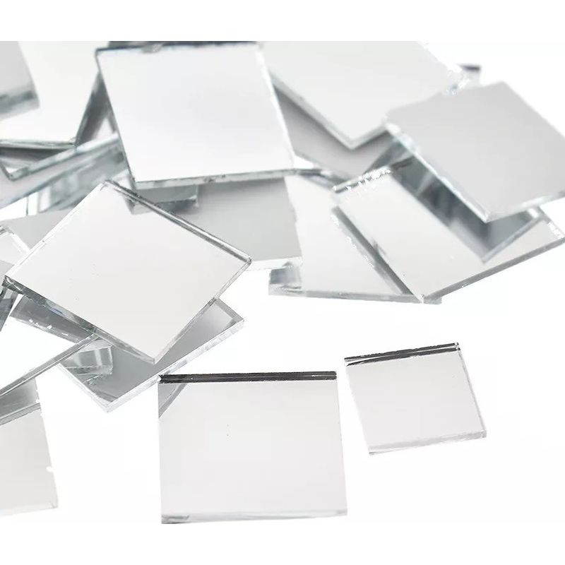 Casa si Gradina - Decoratiuni - Oglinzi - Set 100 Oglinzi Acrilice Decorative in Forma de Patrat, pentru Decorarea Peretilor, 2 x 2 cm - Infinity.ro