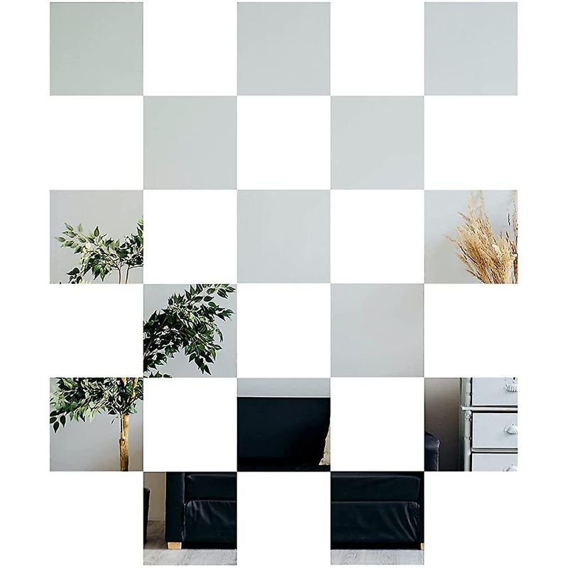 Casa si Gradina - Decoratiuni - Oglinzi - Set 100 Oglinzi Acrilice Decorative in Forma de Patrat, pentru Decorarea Peretilor, 2 x 2 cm - Infinity.ro