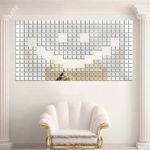 Casa si Gradina - Decoratiuni - Oglinzi - Set 100 Oglinzi Acrilice Decorative in Forma de Patrat, pentru Decorarea Peretilor, 2 x 2 cm - Infinity.ro