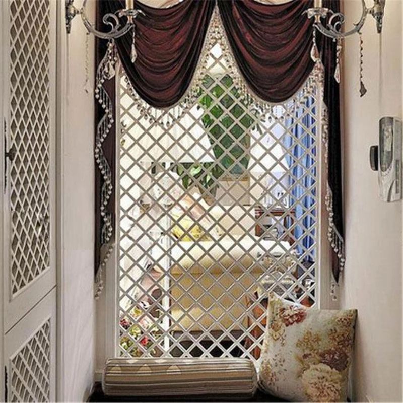 Casa si Gradina - Decoratiuni - Oglinzi - Set 100 Oglinzi Acrilice Decorative in Forma de Patrat, pentru Decorarea Peretilor, 2 x 2 cm - Infinity.ro