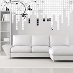 Casa si Gradina - Decoratiuni - Oglinzi - Set 100 Oglinzi Acrilice Decorative in Forma de Patrat, pentru Decorarea Peretilor, 2 x 2 cm - Infinity.ro