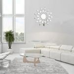 Casa si Gradina - Decoratiuni - Oglinzi - Set 27 Oglinzi Acrilice Decorative Autoadezive model Raze de Soare Argintiu, dimensiune 50cm - Infinity.ro