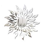 Casa si Gradina - Decoratiuni - Oglinzi - Set 27 Oglinzi Acrilice Decorative Autoadezive model Raze de Soare Argintiu, dimensiune 50cm - Infinity.ro