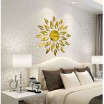Casa si Gradina - Decoratiuni - Oglinzi - Set 27 Oglinzi Acrilice Decorative Autoadezive model Raze de Soare Auriu, dimensiune 50 cm - Infinity.ro