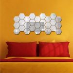 Casa si Gradina - Decoratiuni - Oglinzi - Set 12 Oglinzi Decorative Acrilice Cristal , forma hexagon, Gold,126X110MM - Infinity.ro