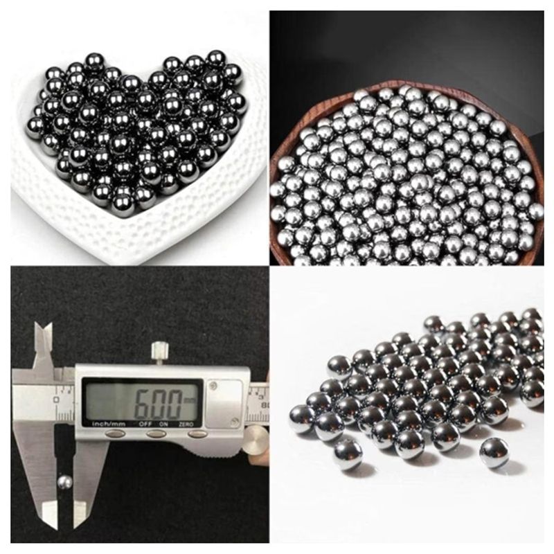 Sport si Outdoor - Camping - Accesorii camping si drumetii - Set 300 bile metalice pentru airsoft si prastie 8 mm, argintiu - Infinity.ro