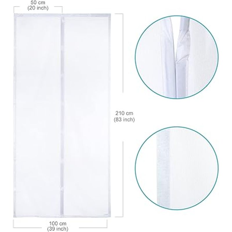 Casa si Gradina - Constructii - Usi interior, exterior si garaj - Accesorii usi - Plasa magnetica pentru usa, in forma de perdea, anti-insecte, inchidere automata, 100X210 CM, alb - Infinity.ro