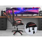 PC, gaming si accesorii - Gaming - Accesorii gaming - Scaune gaming - Scaun de gaming ergonomic cu cotiere reglabile, inaltime ajustabila, perna lombara si teriere, 135cm, Negru/Rosu - Infinity.ro