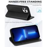 Laptop, Telefoane si Tablete - Telefoane mobile si accesorii - Accesorii Telefoane - Huse telefoane - Husa iPhone 13 Pro, tip portofel cu blocare RFID, suport carduri si protectie completa anti-soc, neagra - Infinity.ro