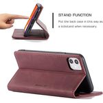 Laptop, Telefoane si Tablete - Telefoane mobile si accesorii - Accesorii Telefoane - Huse telefoane - Husa pentru iPhone 11 PRO, design antishock, ichidere magnetica, tip portofel, piele PU, visiniu - Infinity.ro
