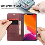 Laptop, Telefoane si Tablete - Telefoane mobile si accesorii - Accesorii Telefoane - Huse telefoane - Husa pentru iPhone 11 PRO, design antishock, ichidere magnetica, tip portofel, piele PU, visiniu - Infinity.ro