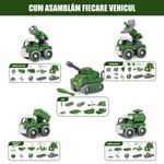 Jucarii, Copii si Bebe - Jucarii si jocuri - Vehicule si jucarii cu telecomanda - Roboti de jucarie - Robot Transformer 5 in 1 Linomag®, masini militare, surubelnita inclusa, +3 ani, verde, 31.5x15.7x21.6cm - Infinity.ro