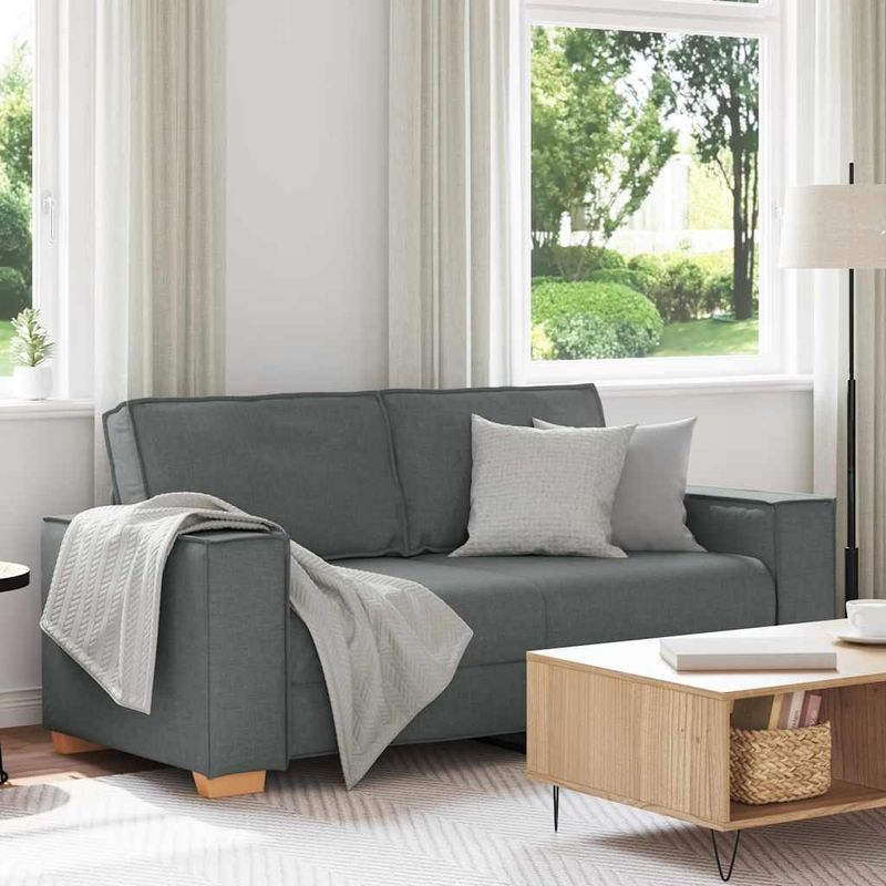 Casa si Gradina - Mobilier - Canapele si coltare - Canapele - Canapea cu 2 locuri, gri inchis, 140 cm, material textil - Infinity.ro